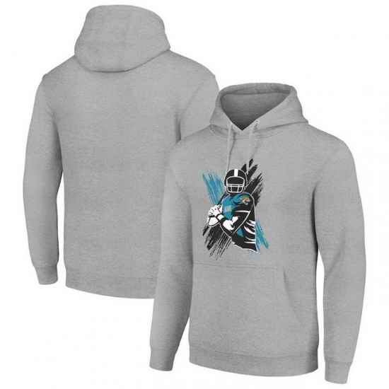 Men Starter Heather Gray Jacksonville Jaguars Player X Fleece Pullover Hoodie